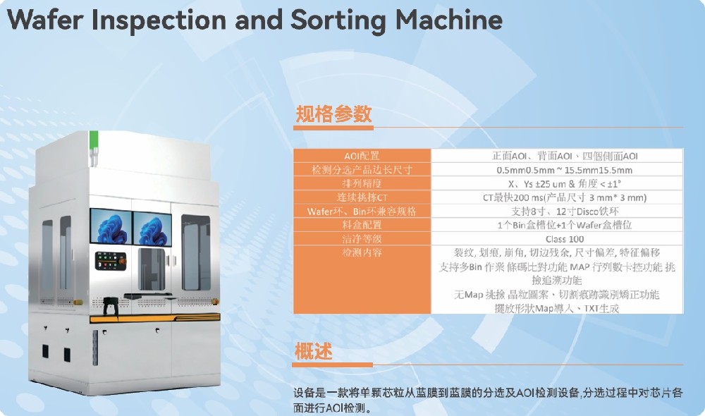 Wafer Inspection and Sorting Machine